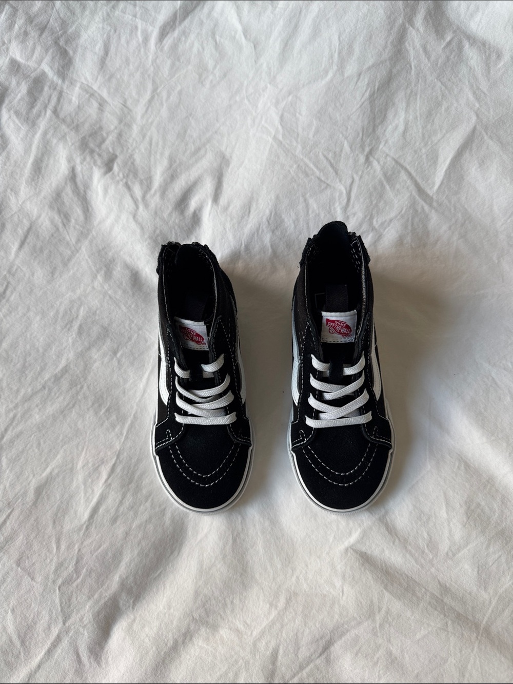 Vans Kids Black and White High-Top Skate Sneakers